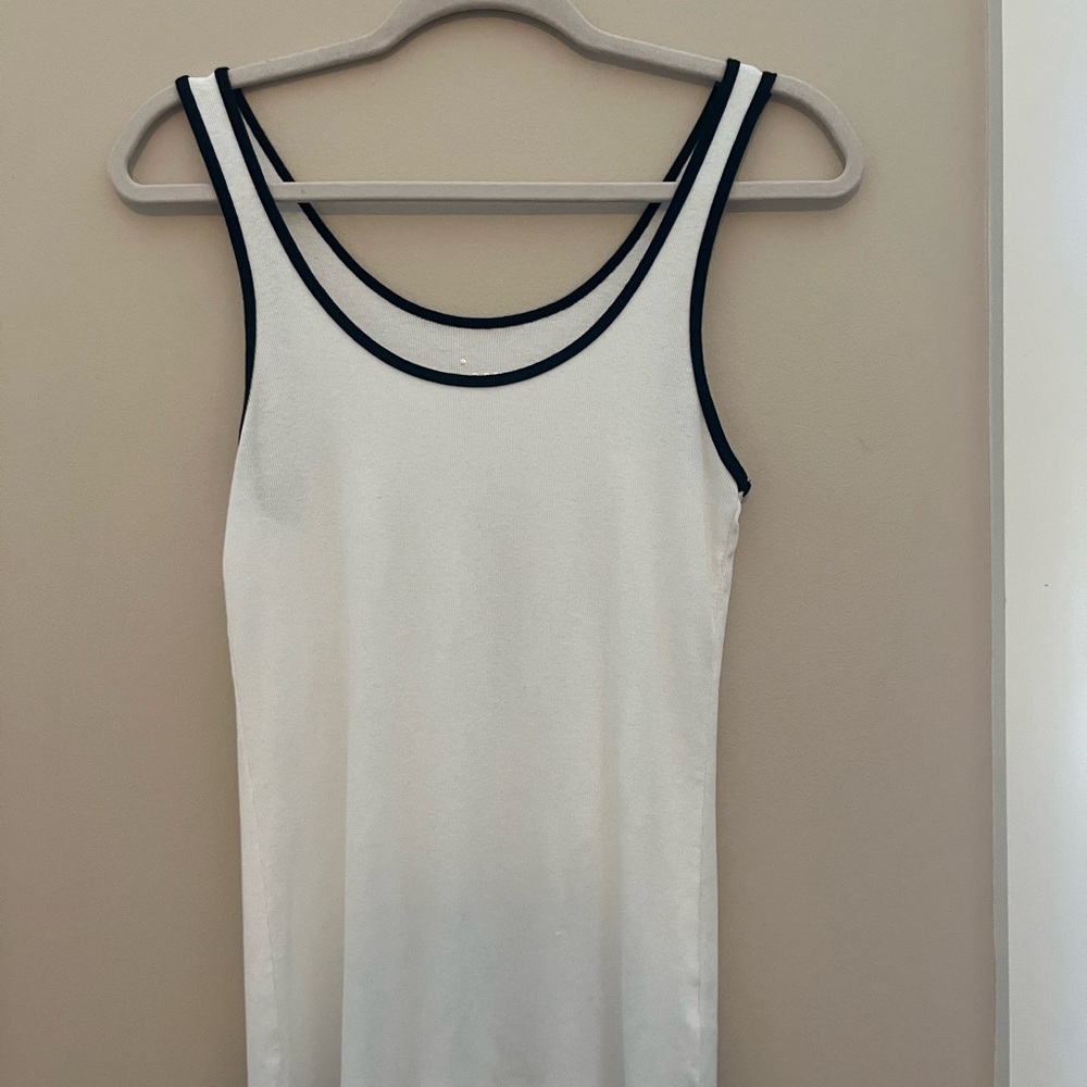 A New Day White Top with Black Edging